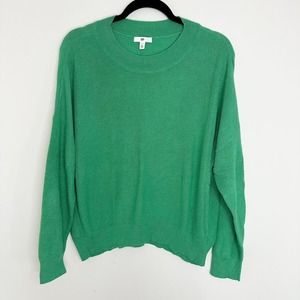 BP Emerald Green Knit Sweater Long Sleeve Ribbed Texture Pullover Size L